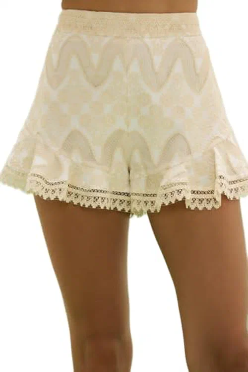 PATBO, Bertha Lace Short, 10, Off White
