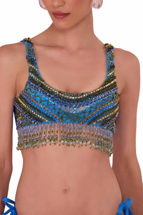 PATBO, Blue Jersey 1958 Bikini Top