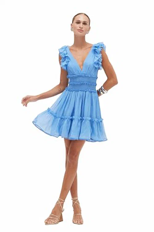 PATBO, Chiffon Wonderland Flutter Mini Dress