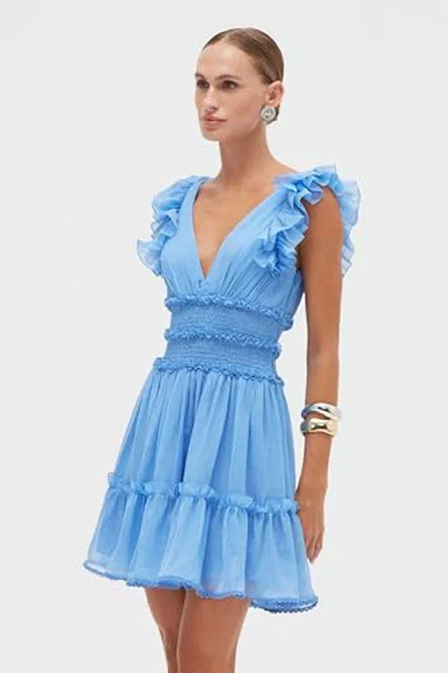 PATBO, Chiffon Wonderland Flutter Mini Dress — view 3