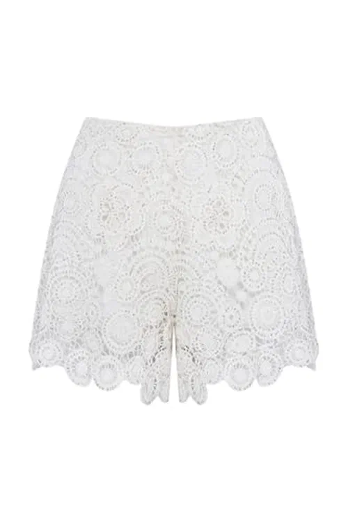 PATBO, Gal Embroidery Short, 4, Off White