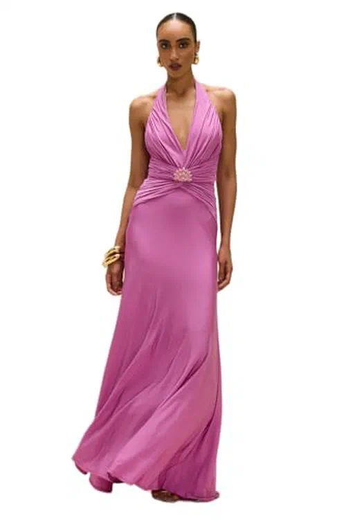 PATBO, Gisele Jersey Back Slit Maxi Dress