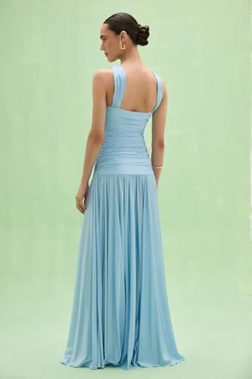 PATBO, Gisele Jersey Maxi Dress Blue — view 3
