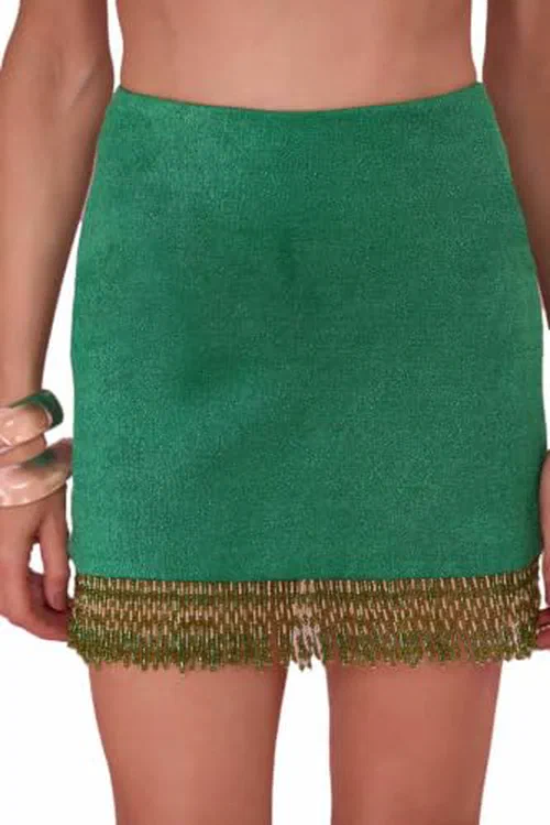 PATBO, Green Knit 1962 Mini Skirt