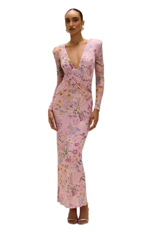 PATBO, Heather Plunge Maxi Dress