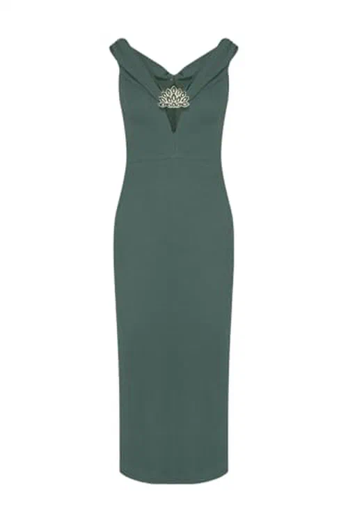 PATBO, Hilda Knit Off Shoulder Midi Dress, L