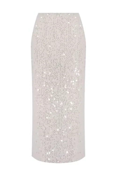 PATBO, Iara Crochet Midi Skirt, 8, Off White