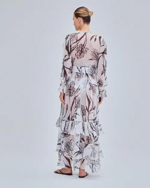 PATBO, Iris Maxi Robe, M, Off White — view 3