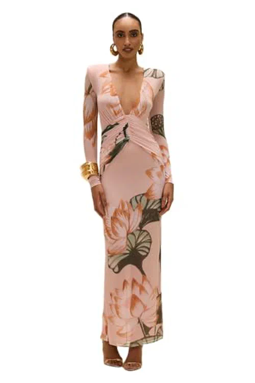 PATBO, Lotus Long Sleeve Maxi Dress
