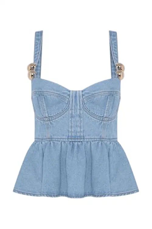 PATBO, Marina Denim Top