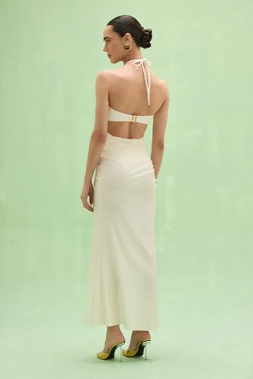 PATBO, Martina Lycra Maxi Skirt, XL, Off White — view 3