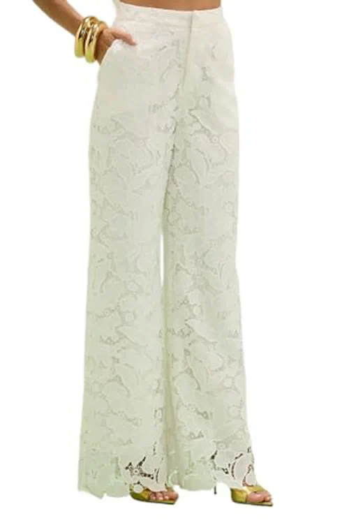 PATBO, Mysie Lace Pants, 10, Off White