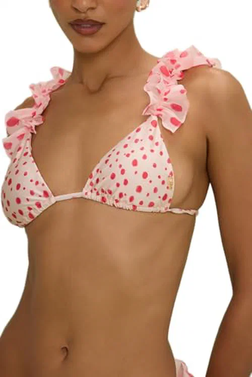 PATBO, Peony Polka Dot Bikini Top, M