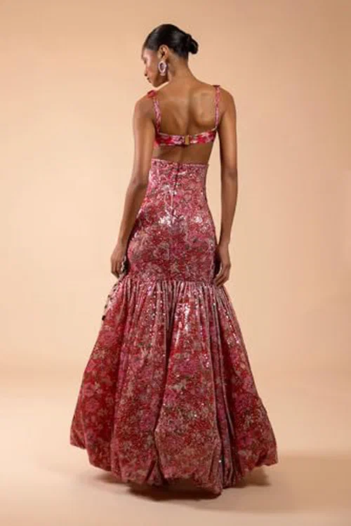 PATBO, Peony Sequin Printed Maxi Skirt — view 3