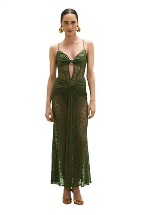 PATBO, Sirena Mesh Maxi Dress, XL