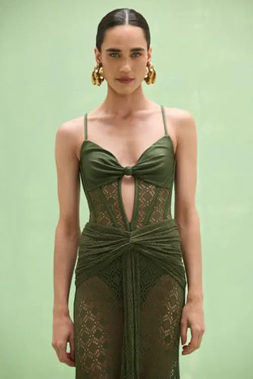 PATBO, Sirena Mesh Maxi Dress, XL — view 3