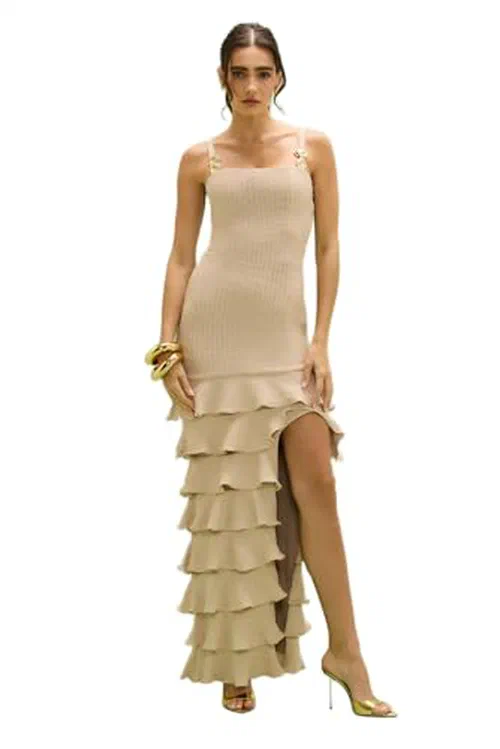 PATBO, Stella Mesh Maxi Dress, XS