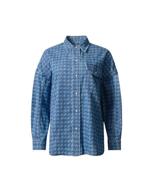 Perfect Moment, Denim Houndstooth Shirt, L