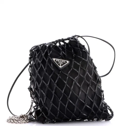 Prada, Pre-Loved Fishnet Chain Crossbody Bag