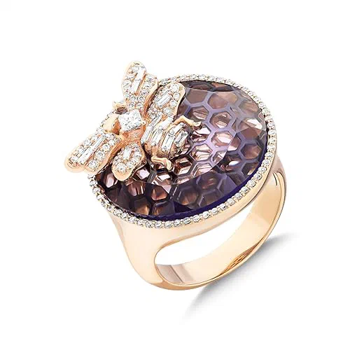 Queen Bee 14k Rose Gold Ring, YZ13140