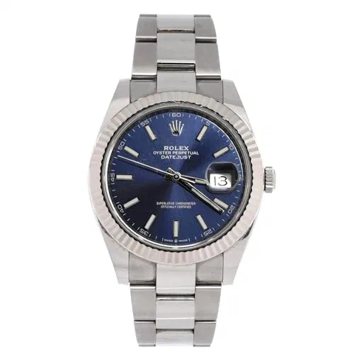 Rolex, Pre-Loved Oyster Perpetual Datejust Automatic Watch Stainless Steel and White Gold 41