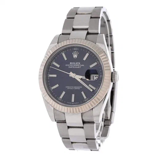 Rolex, Pre-Loved Oyster Perpetual Datejust Automatic Watch Stainless Steel and White Gold 41 — view 3
