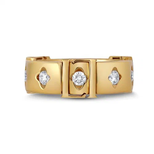Rosette 0.51 Carat Diamond Band Ring in 18K Gold