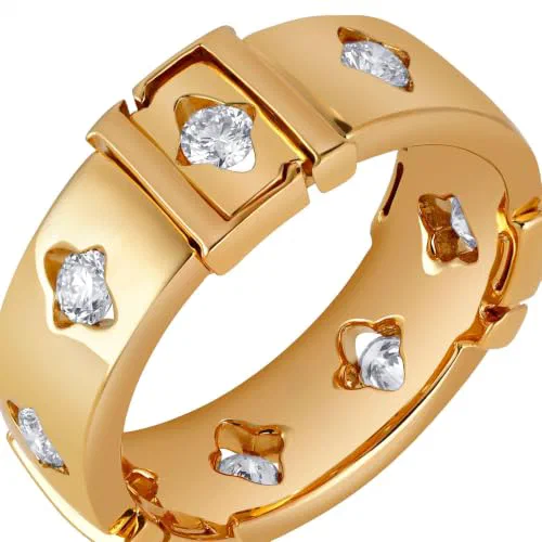 Rosette 0.51 Carat Diamond Band Ring in 18K Gold — view 3