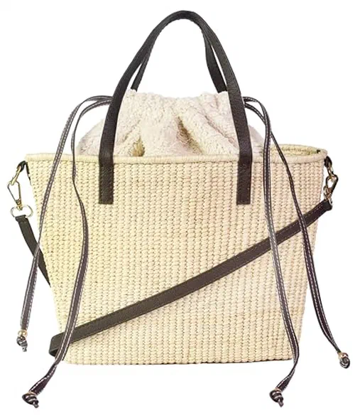 Sensi Studio, Leather Handle Canasta With Winter Pouch
