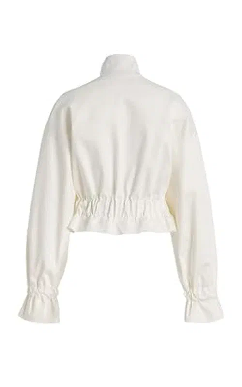Sergio Hudson, Cropped Silk Faille Utility Jacket, S — view 3