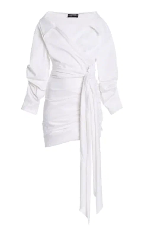 Sergio Hudson, Ruched Cotton-Tie Shirt Dress