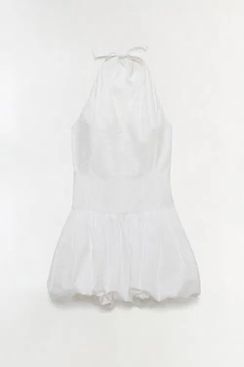SIMKHAI, Brooke Cotton Halter Mini Dress