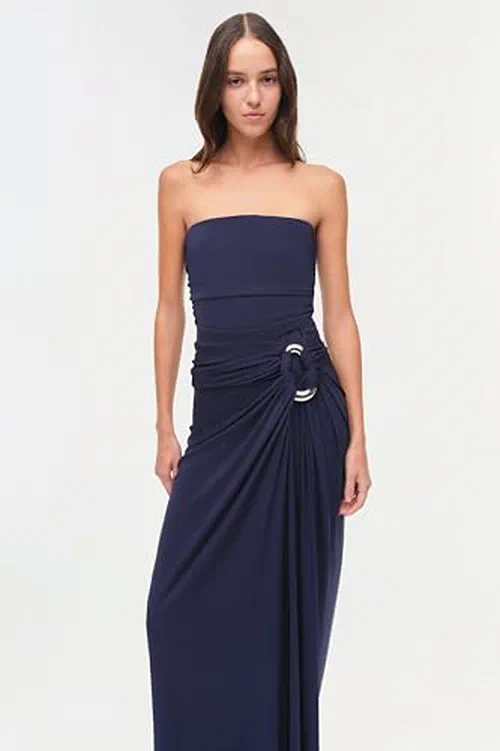SIMKHAI, Emma Strapless Jersey Gown — view 3
