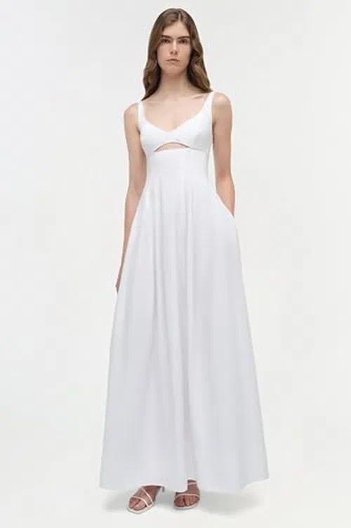 SIMKHAI, Maddy Cotton Midi Dress — view 3