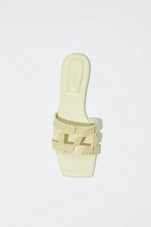 Simkhai Monogram Snake Leather Flat Slide — view 3