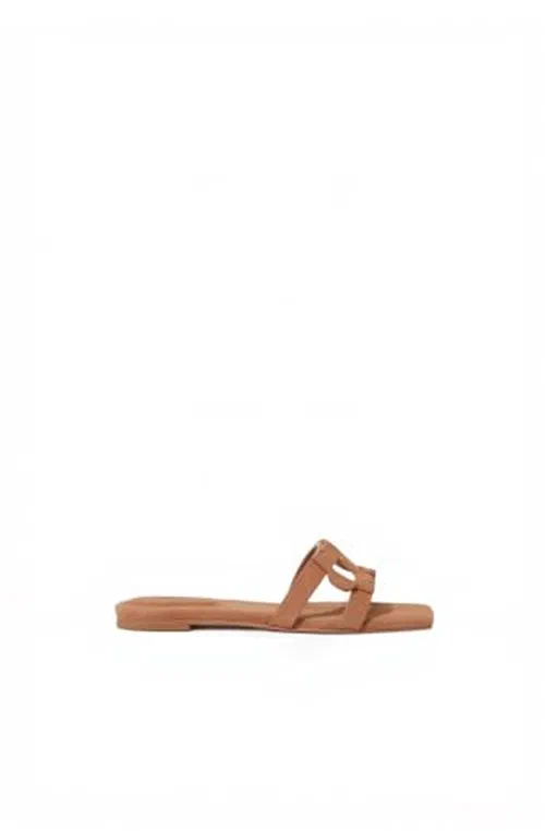 Simkhai Monogram Suede Flat Slide