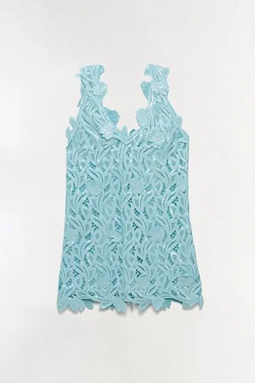 SIMKHAI, Raina Embroidered Sequin Mini Dress