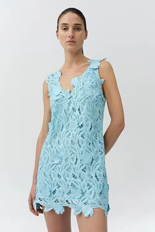 SIMKHAI, Raina Embroidered Sequin Mini Dress — view 3