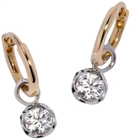 Small Hoop Whoopsie 1ct Diamond Daisy Earrings