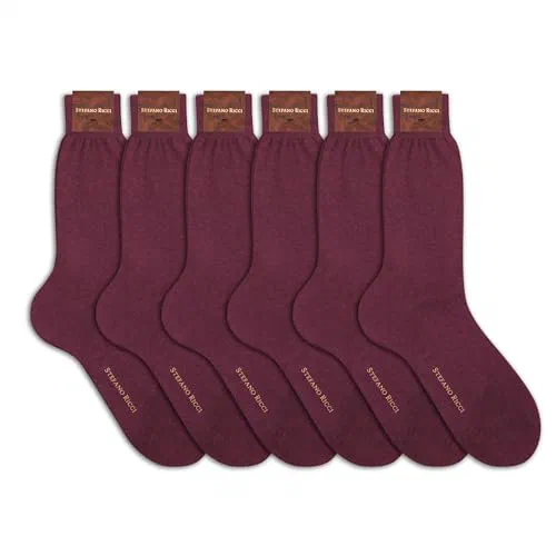 Stefano Ricci, 6 Pack Solid Cotton Socks