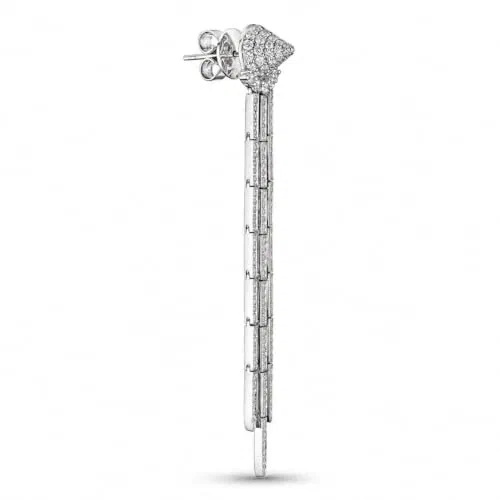 Tempest 2.51 Carat Diamond Dangle Earrings in 18K White Gold — view 3
