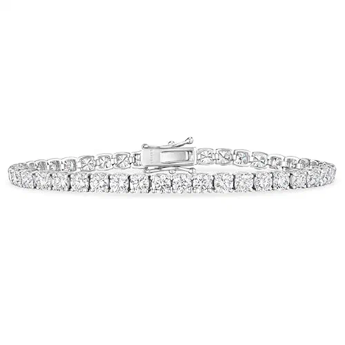 Terrain 10.20 Carat Round Cut Diamond Tennis Bracelet in 18K White Gold
