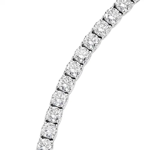 Terrain 10.20 Carat Round Cut Diamond Tennis Bracelet in 18K White Gold — view 3