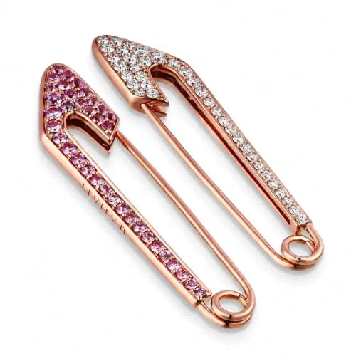 The Atelier Pin 1.15 Carat Pink Sapphire & Diamond Double Sided Brooch in 18K Rose Gold