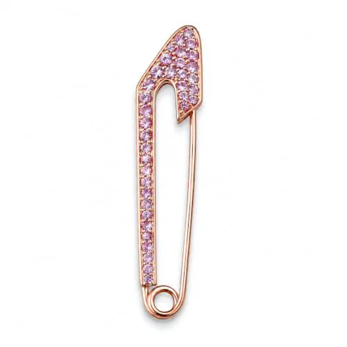 The Atelier Pin 1.15 Carat Pink Sapphire & Diamond Double Sided Brooch in 18K Rose Gold — view 3