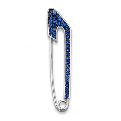 The Atelier Pin 1.17 Carat Blue Sapphire & Diamond Double Sided Brooch in 18K White Gold — view 3