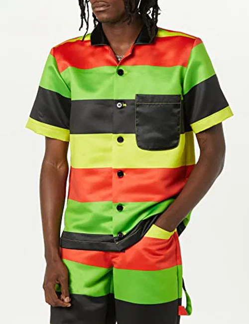 Theophilio, Men's Rasta Printed Camp Collar Shirt, XS — view 2