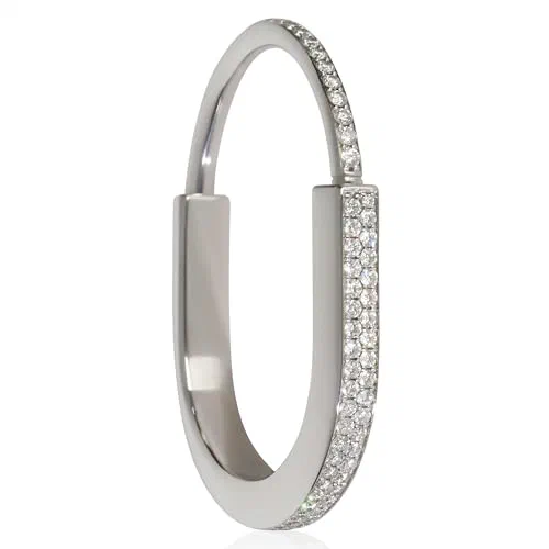 Tiffany & Co., Pre-Loved Lock Bracelet, White Gold, Diamond — view 3