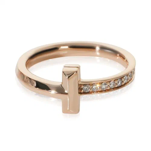 Tiffany & Co., Pre-Loved Tiffany T T1 Ring, Rose Gold, Diamond, 6 US