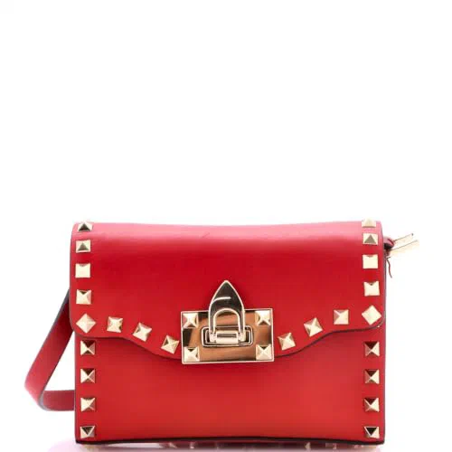 Valentino Garavani, Pre-Loved Rockstud Flip Lock Flap Bag Mini
